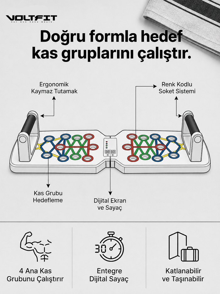 Voltfit Ekranlı Şınav Tahtası